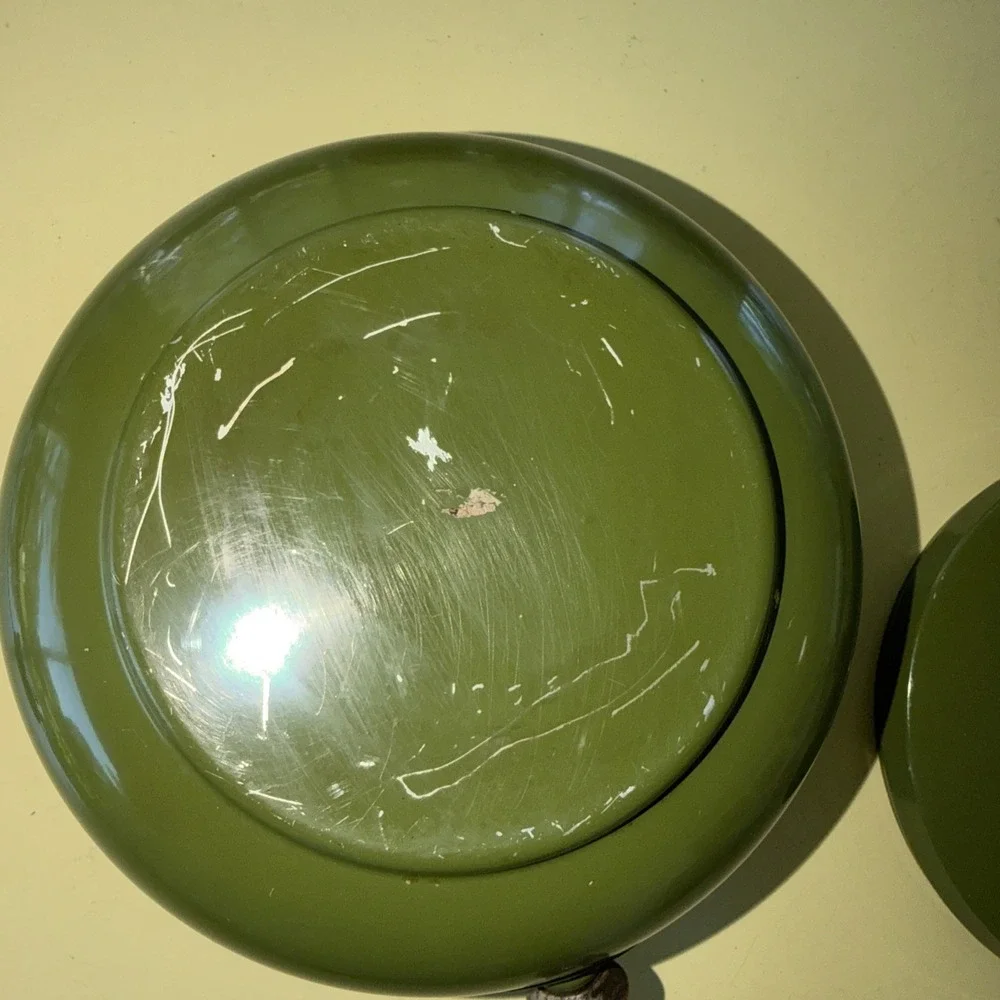 Vintage 1970s MCM Green Fondue Pot Avocado Green